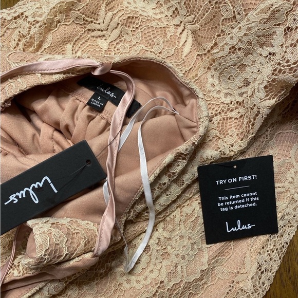 Lulu's Blush Lace Maxi Dress - Picture 3 of 3